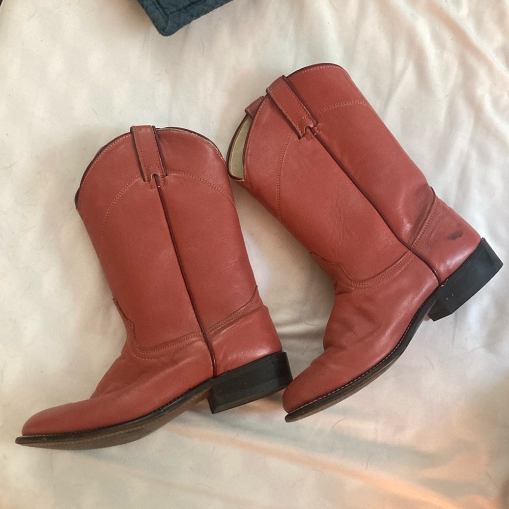 Rust Colored Leather Cowboy Boots